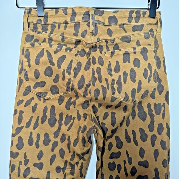 L'Agence Margot Jeans Women 28 Brown Animal Print Skinny Stretch Made in USA - Picture 4 of 11